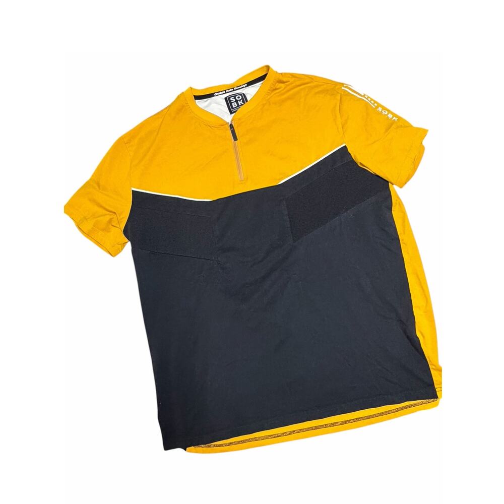 SOBK Men's Colorblock Yellow & Black 1/4 Zip Pullover size XL